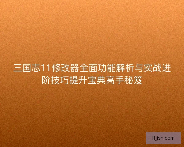 三国志11修改器全面功能解析与实战进阶技巧提升宝典高手秘笈