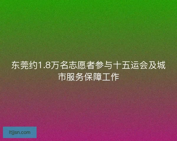 东莞约1.8万名志愿者参与十五运会及城市服务保障工作