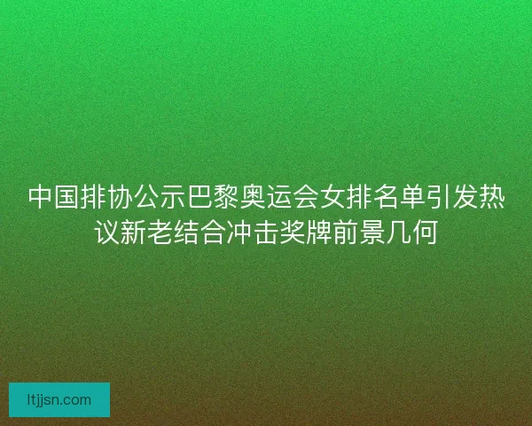 中国排协公示巴黎奥运会女排名单引发热议新老结合冲击奖牌前景几何