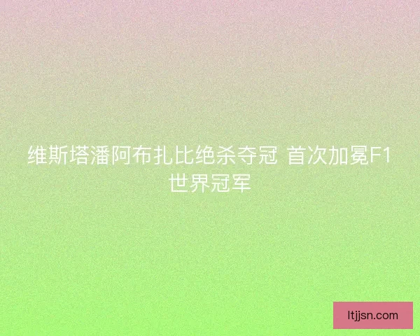 维斯塔潘阿布扎比绝杀夺冠 首次加冕F1世界冠军